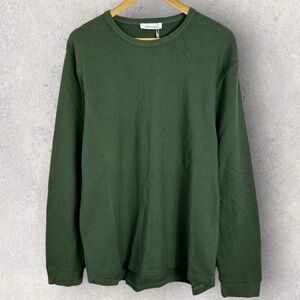 Samsoe Green Textured Crew Neck Sweater Mens Size XL Thyme Knit Cotton NEW‎ NWT